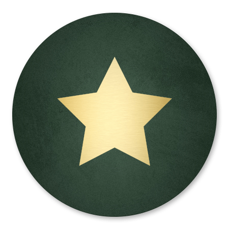 Gouden ster donkergroen